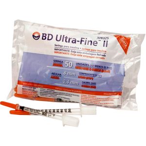 Seringa para Insulina com Agulha Fixa 0,5ml 8 x 0,3mm Ultra-Fine II com 10un. BD