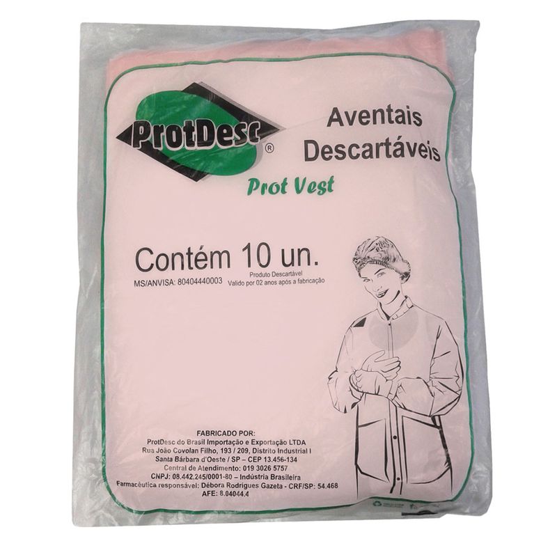 Avental-Cirurgico-Protdesc-Prot-Vest-Rosa-Descartavel-Sem-Manga-PP40-com-10-un
