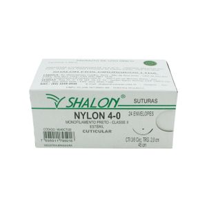 Fio para Sutura Nylon 4-0 Com Agulha Triangular de 2,0cm e 3/8 Shalon