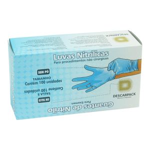 Luva Procedimento Nitrílica Não Estéril sem Pó 100un. Descarpack