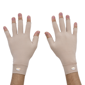 Luva para Proteção Solar FPU 50+ Curta ½ Dedo Bege Famara
