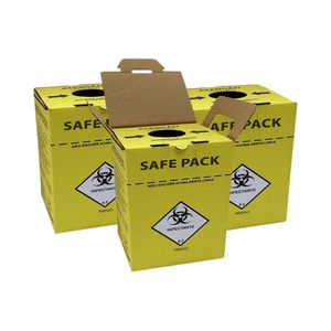Coletor de Materiais Perfurocortantes SafePack 20L com 3un.