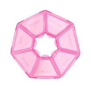Porta Comprimido Básico Rosa Transparente Incoterm