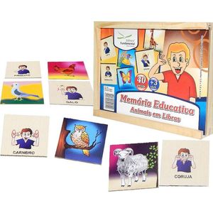 Jogo da Memória Animais em Libras