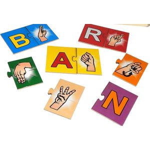 Alfabeto em Libras Encaixe as Letras 54 Peças em MDF