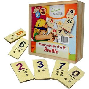 Numerais em Braile de 0 a 9 em MDF