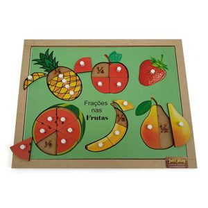 Círculos de Frações Frutas com Pinos