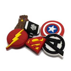 Pins Bottons para Crocs Escudos Super Heróis 7un.