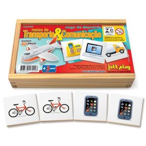 Jogo Memória Meios de Comunicação e Transporte 40 Peças