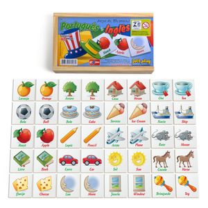 Jogo da Memória Português e Inglês 40 Peças