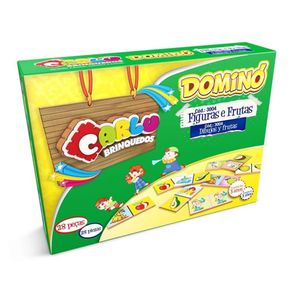 Dominó Figuras e Frutas 28 Peças