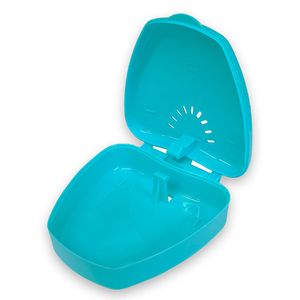 Caixa para Aparelho Ortodôntico de Bolso Azul Turquesa 5un.