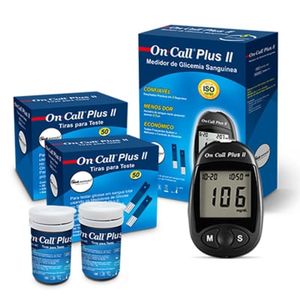 Aparelho de Glicemia + 100 Tiras On Call Plus II