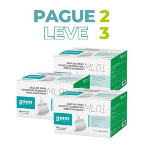 Agulha para Caneta de Insulina 5mm - Pague 2 Leve 3