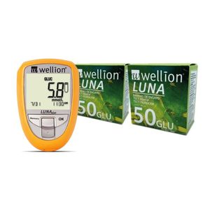 Aparelho de Colesterol e Glicemia Amarelo + 100 Tiras