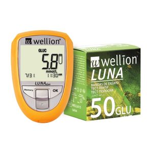 Aparelho de Colesterol e Glicemia Amarelo + 50 Tiras