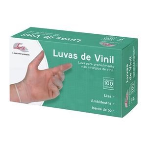 Luva Vinil Procedimento Não Estéril sem Pó Transparente G 100un.