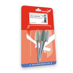 Polidores de Acrílico Mini Kit PM Ultra Technique Chama Grande Com 3 (Grosso/Médio/Fino) - American Burrs