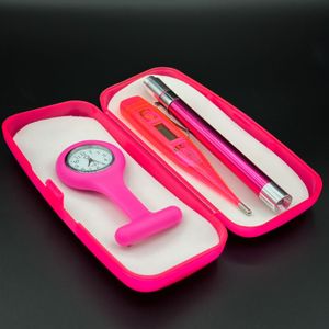 Kit Relógio Lapela + Termômetro + Lanterna com Case