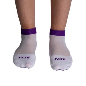 Par de Meias para Pilates Branco Roxo - Tam 34-38 F3-BRX -  Acte Sports