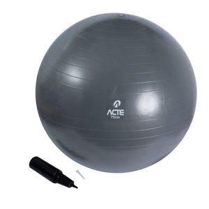 Bola Pilates 75cm, Cinza, Com Bomba de Ar T9-75 - ActeSports