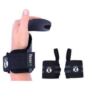 Kit Luva Palmar Hand Grip + Munhequeira Elástica X-Cross BR