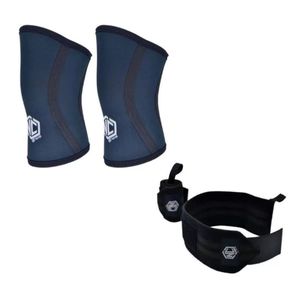 Kit Joelheira Alta Performance 7mm Nc Extreme (Par) + Munhequeira Preta