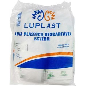 Luva Plástica Estéril 5pct. com 100un. Luplast