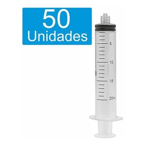 Seringa Descartável sem Agulha Luer Lock 20ml 50un.