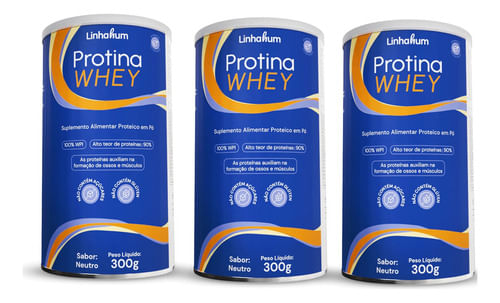 Suplemento Alimentar Protina Whey 300g com 3un. Linhahum