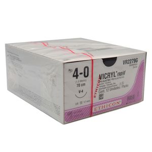 Fio de Sutura Vicryl Poliglactina 4-0 Ag. 3/8 17mm com 12un. VR2279G