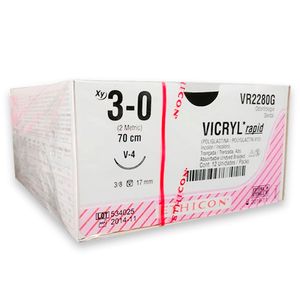 Fio de Sutura Vicryl Poliglactina 3-0 Ag. 3/8 17mm com 12un. VR2280G