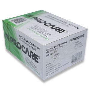 Fio de Sutura Nylon 4-0 Ag. 3/8 25mm com 24un. Procare