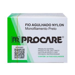 Fio de Sutura Nylon 2-0 Ag. 3/8 25mm com 24un. Procare