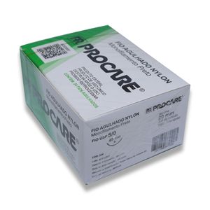 Fio de Sutura Nylon 5-0 Ag. 3/8 20mm com 24un. Procare