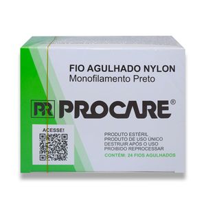 Fio de Sutura Nylon 2-0 Ag. 3/8 25mm com 24un. Procare