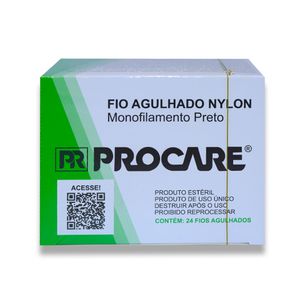 Fio de Sutura Nylon 3-0 Ag. 3/8 20mm com 24un. Procare