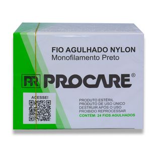 Fio de Sutura Nylon 4-0 Ag. 3/8 20mm com 24un. Procare
