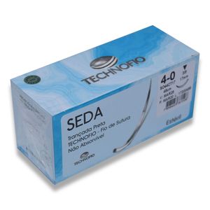 Fio de Sutura Seda 4-0 Ag. 3/8 17mm com 24un. Technofio