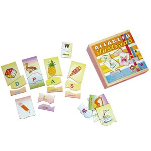 Jogo Educativo Alfabeto Ilustrado Em Mdf 78 Peças - CARLU
