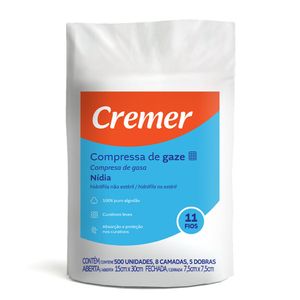 Compressa de Gaze Hidrófila Nídia 11 Fios Não Estéril - Cremer