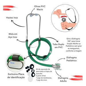 Conjunto Enfermagem Aparelho De Pressão Esfigmomanometro Estetoscopio Pa Med