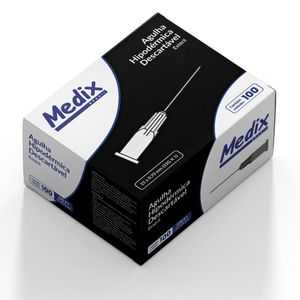 Agulha Hipodérmica Descartável 25x0,70MM (22Gx1) - Caixa com 100 un.