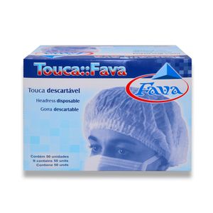 Touca Descartável com Elástico com 50 Branca - Fava