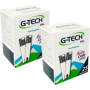 Kit 100 Tiras Reagentes Medição de Glicose G-Tech Vita - Teste Glicemia (100 Unidades)