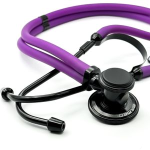 Conjunto Enfermagem Ap. de Pressão Esfigmomanômetro Estetoscópio Duplo P.a Med Roxo Lilás Black