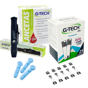 Kit G-Tech 100 Lanceta + Caneta Lancetadora + 50 Tira Reagente Vita