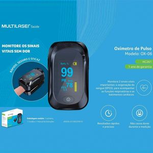Oximetro de Pulso Digital Multilaser Medidor De Oxigenação HC261