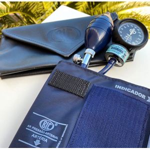 Aparelho de Pressão Esfigmomanômetro Adulto Azul Nylon Fecho de Contato  – BIC