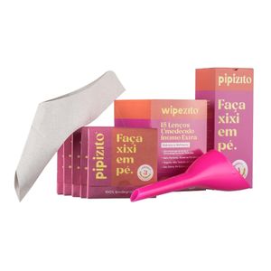 Kit Poderosa: 1 Pipizito Reutilizável + 15 Pipizitos Descartáveis + 15 Wipezitos - Laranja
